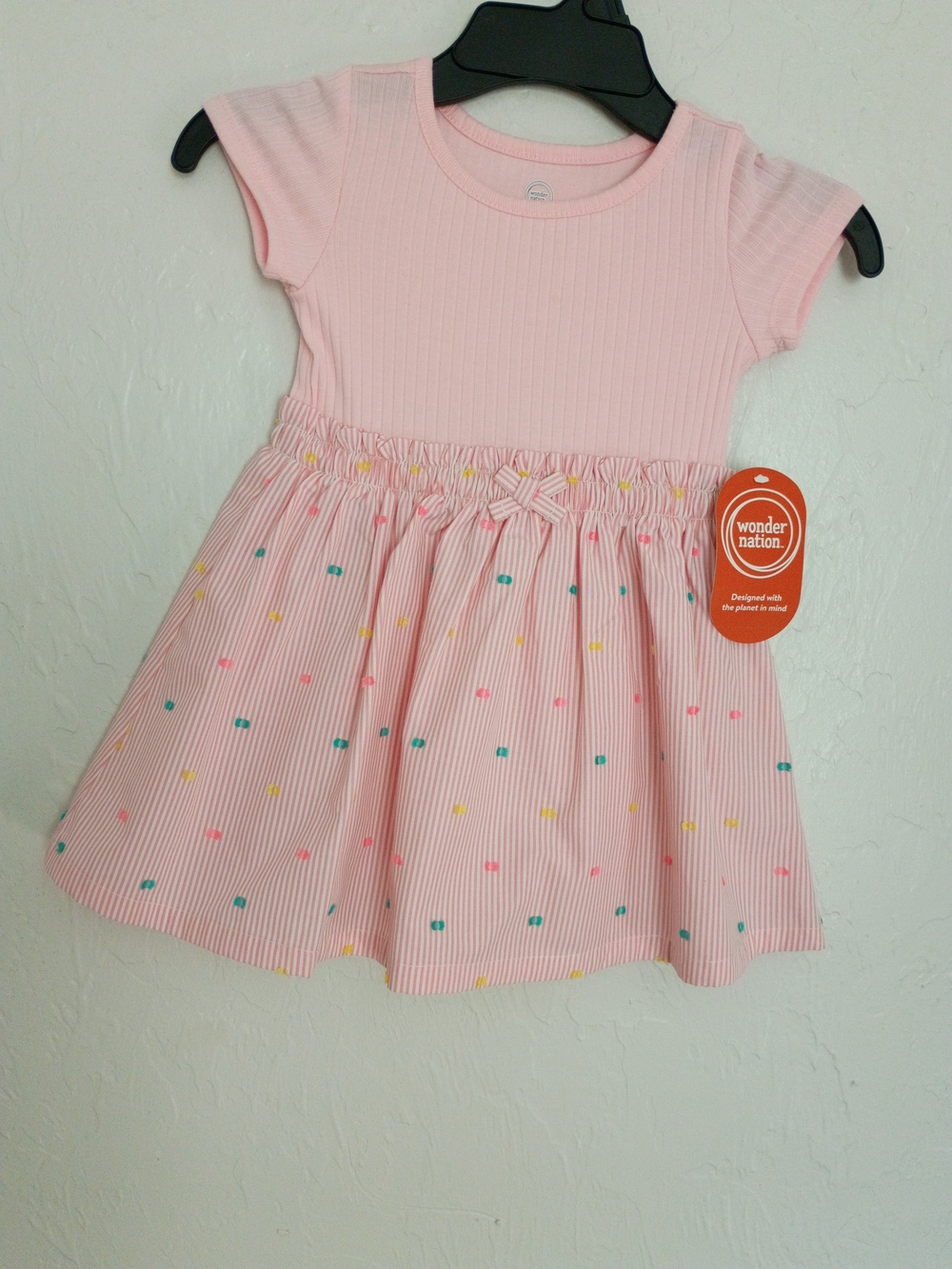 Wonder Nation Pink Short-Sleeve Girls' Dress